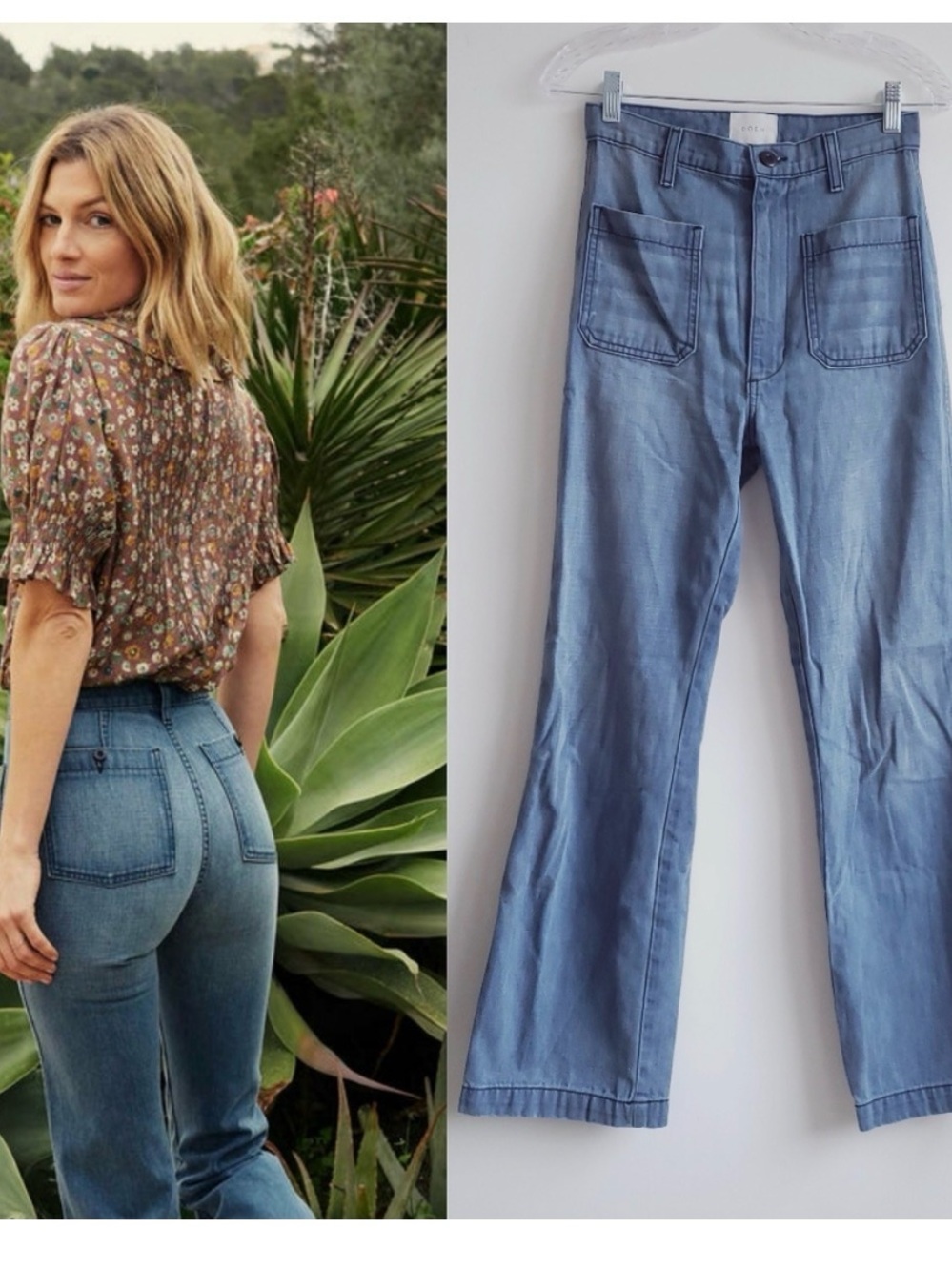 Doen Maritime Wide Leg Denim Jeans in Menton Wash